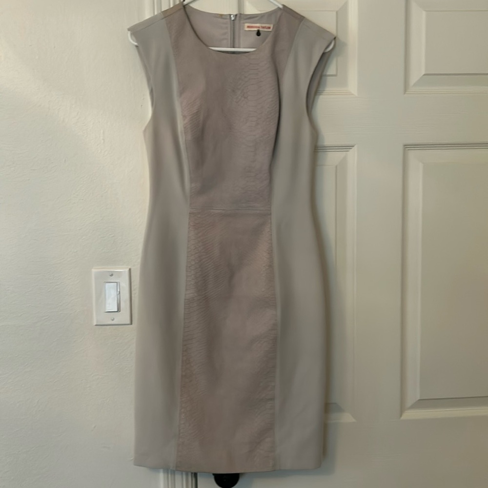 Rebecca Taylor textured snakeskin gray-lilac dress, size 4